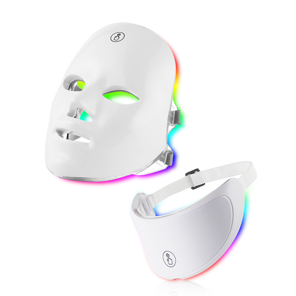 Flemia 7 Colour Led Face Mask With Neck Red Light Therapy Mask