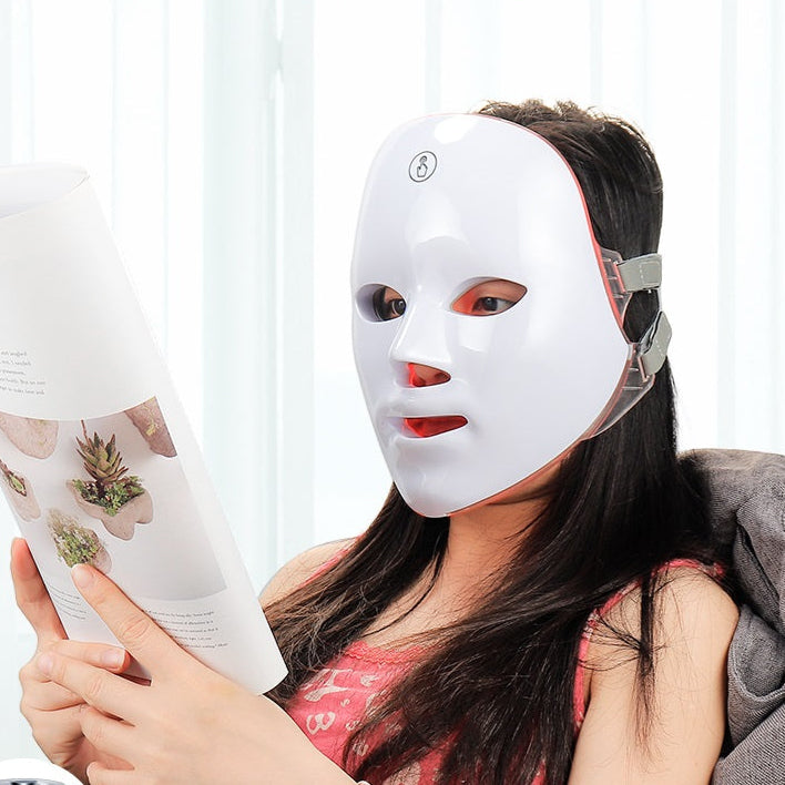 Flemia 7 Colour Led Face Mask With Neck Red Light Therapy Mask